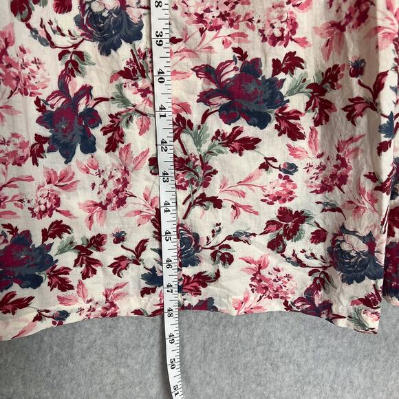 April Cornell Floral Square Neck Ruffle Sleeve Midi Dress Size Large - Picture 9 of 11